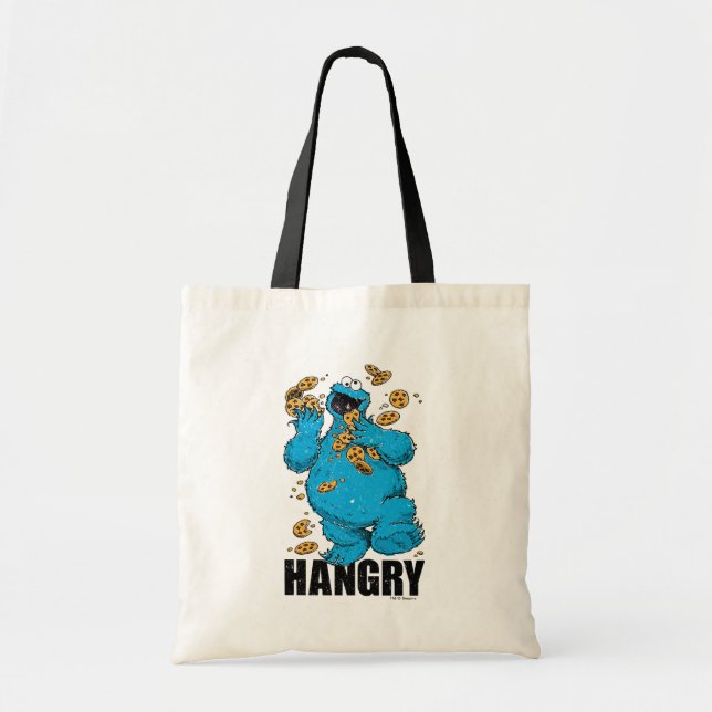 Tote Bag Cookie Monster Rétro | Affamé (Devant)