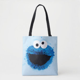 Tote Bag Cookie Monster   Tendance de l'aquarelle