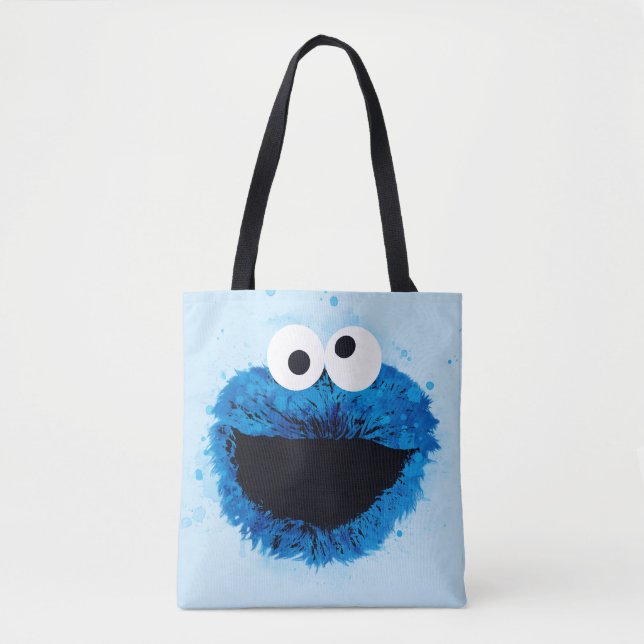 Tote Bag Cookie Monster | Tendance de l'aquarelle (Devant)