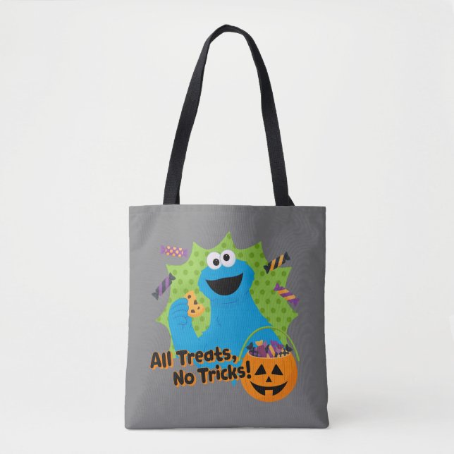 Tote Bag Cookie Monster | Tous Les Traitements, Pas De Truc (Devant)
