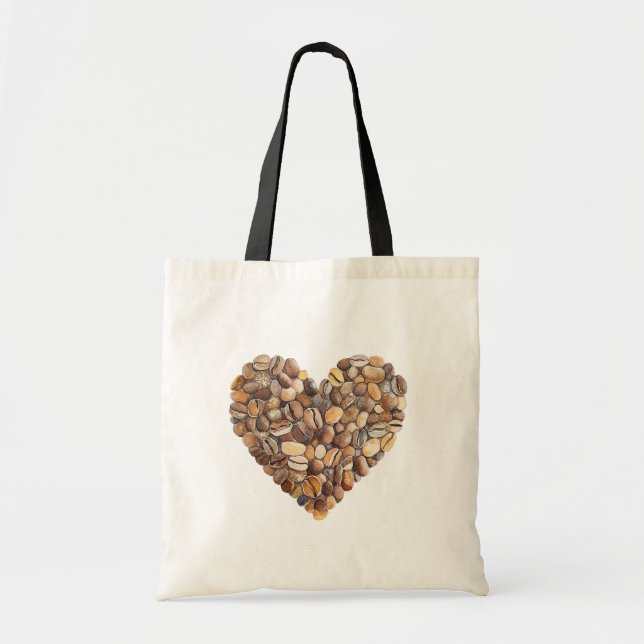 Tote Bag Cookies Cœur Haricots Café (Devant)