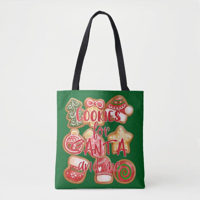 Tote Bag Cookies Pour Père Noël Et Moi - Noël (Devant)