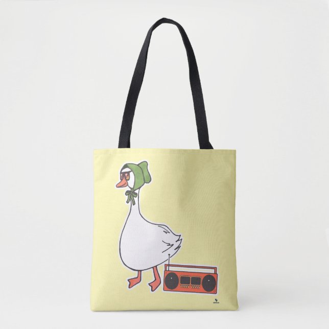 Tote Bag Cool 80s Bonnet Drôle de cuisine Goose Cartoon (Devant)