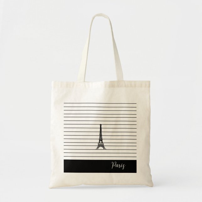 Tote Bag Cool Breton Stripes Paris (Devant)