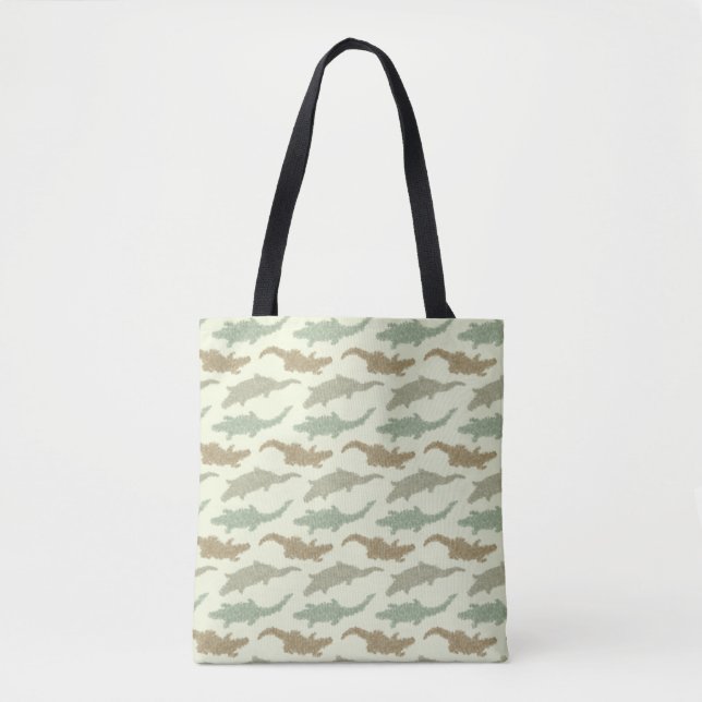 Tote Bag Cool Camo Alligators - motif sans soudure. (Devant)