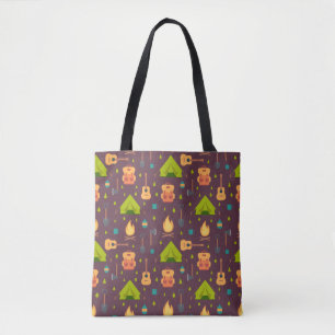 Tote Bag Cool Camping Motif Outdoorsdesign