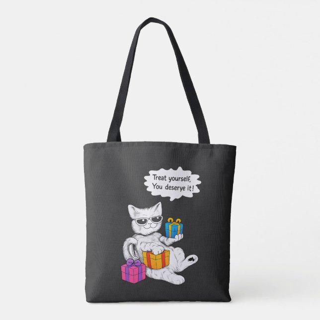 Tote Bag Cool Cat Self-Care Vibes (Dos)