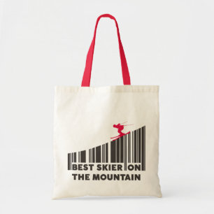 Tote Bag Cool Code Barre Conception Meilleur Ski Sur La Mon