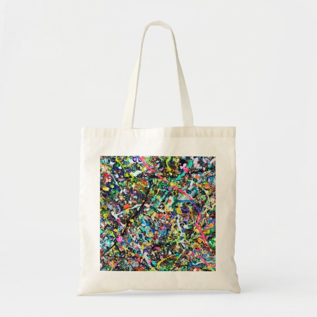 Tote Bag Cool coloré Abstrait peinture Motif (Devant)