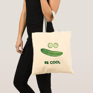 Tote Bag Cool comme Concombre "BE COOL" Funny Watercolor