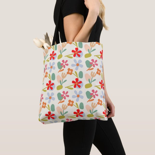 Tote Bag Cool D'Apparence Florale Abstraite (De près)
