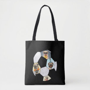 Tote Bag Cool de football Chien Carlin de vie Carlin Annive