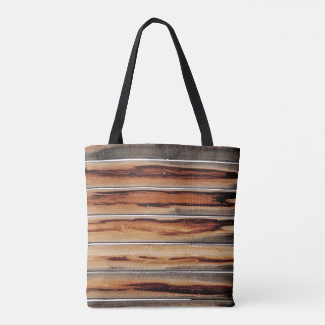 Tote Bag Cool de texture bois unique (Dos)