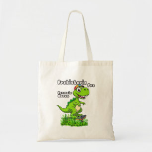 Tote Bag Cool Dino on a Skateboard