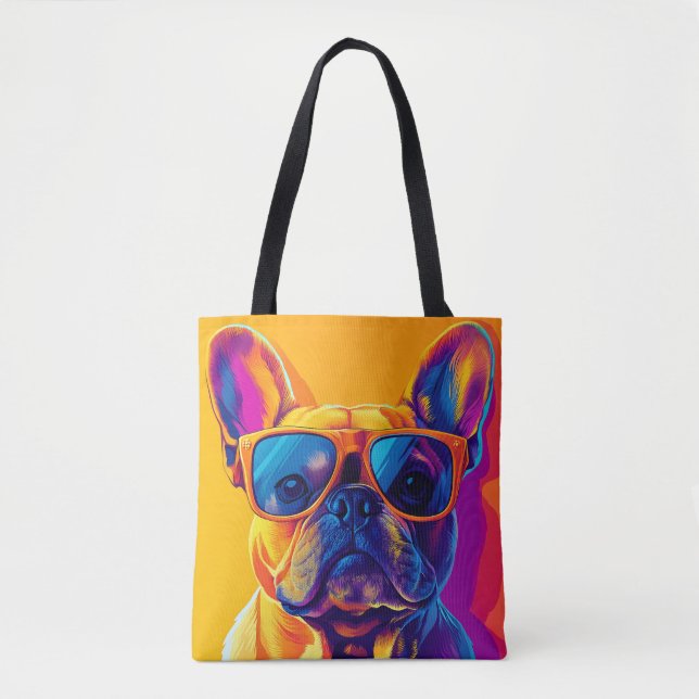 Tote Bag Cool French bulldog dog with sunglasses (Devant)