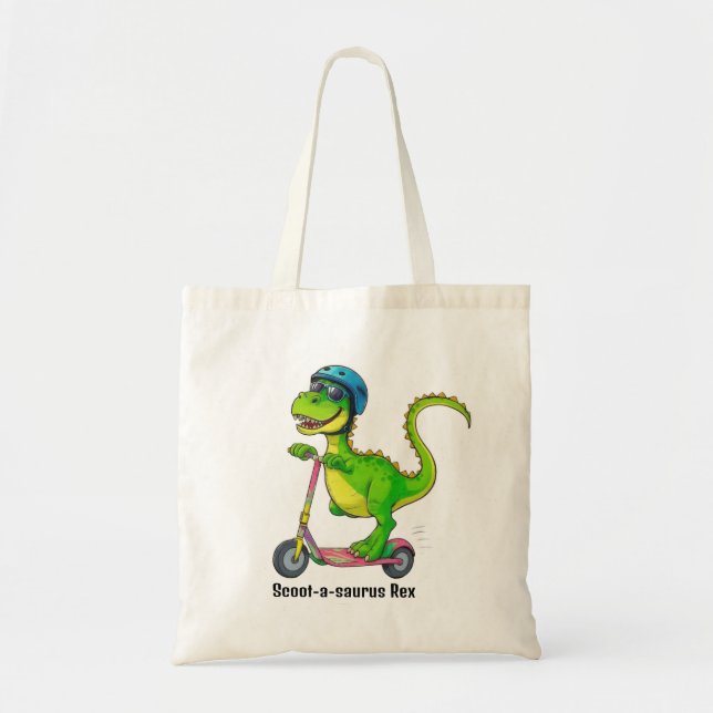Tote Bag Cool Green Dinosaur (Devant)