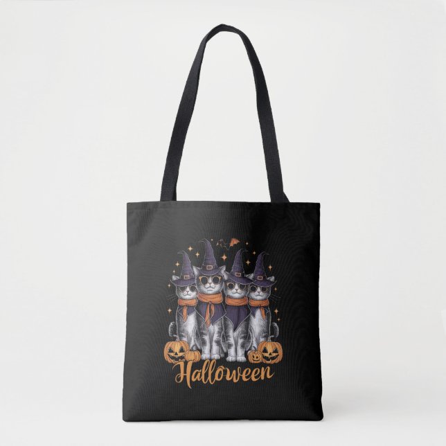 Tote Bag Cool Halloween Chats cadeau pour fille cadeau pour (Devant)