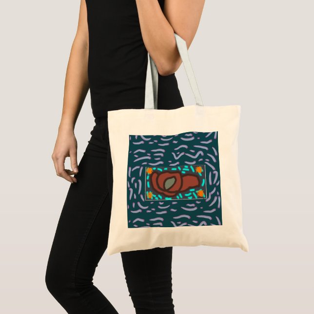 Tote Bag cool marron foncé gris gris foncé (Devant (produit))