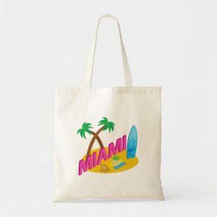 Tote Bag Cool Miami Beach Surf Palm Trees