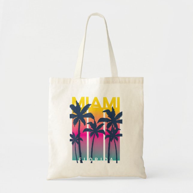 Tote Bag Cool Miami Florida Graphic Design Tee - shirts, I  (Devant)