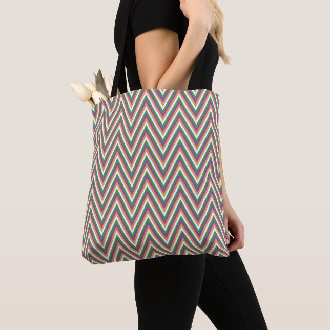 Tote Bag Cool Motif Retro Chevron (De près)