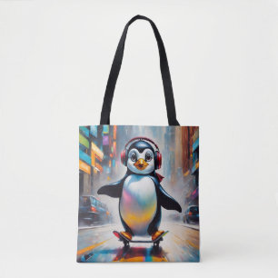 Tote Bag Cool Peinture d'Art numérique de pingouin