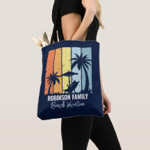 Cool Retro Beach Vacances Custom Navy Blue