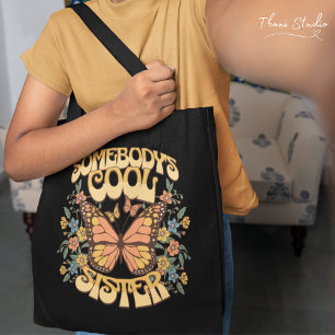 Tote Bag Cool soeur papillon Fleur sauvage Vintage Retro