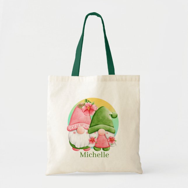 Tote Bag cool Summer gnomes ajouter nom filles (Devant)