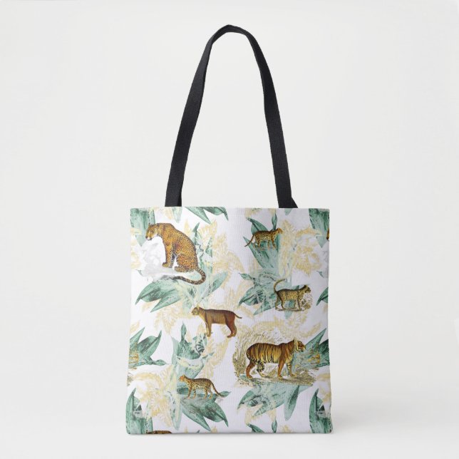 Tote Bag Cool Tropical Safari Wild Cats Tiger Leopard (Devant)