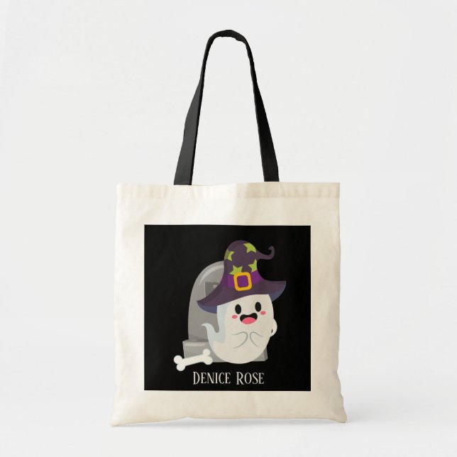 Tote Bag cool unisex enfants Halloween fantôme tour de trai (Devant)