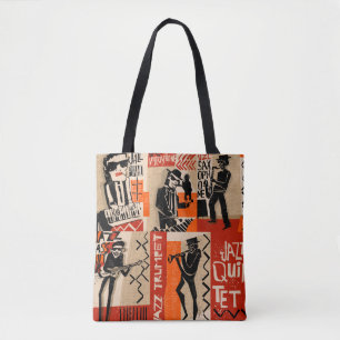 Tote Bag cool vintage d'affiche du groupe de jazz avec trom