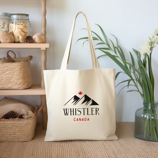 Tote Bag Cool Whistler Canada Mountains Maple Leaf (Créateur téléchargé)