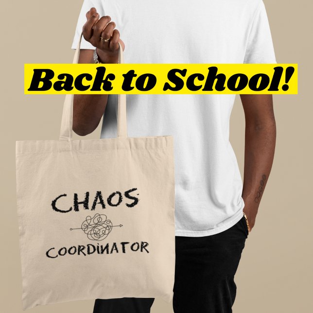 Tote Bag Coordinateur de Chaos Drôle Professeur de Rentrée  (Shop now and carry your teaching essentials in organized style!)