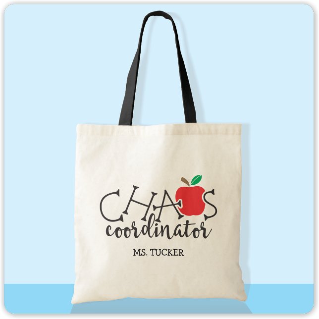 Tote Bag Coordinateur de Chaos Professeur Mignonne Apple (Créateur téléchargé)