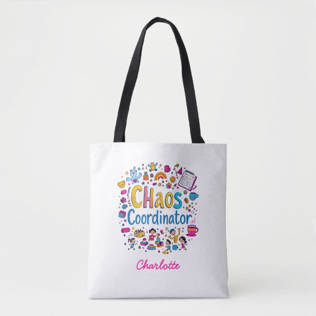 Tote Bag Coordinateur du chaos | Maman Vie | Drôle cadeau p (Devant)