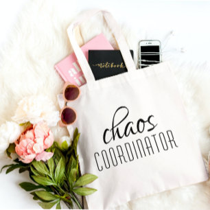 Tote Bag Coordinateur du Chaos Texte typographique
