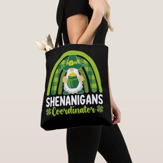 Tote Bag Coordonnateur de Shenanigans Gnomes St Patrick's D (De près)