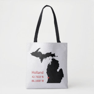 Tote Bag Coordonnées GPS de Holland Michigan