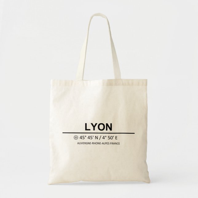 Tote Bag Coordonnées Lyon - Lyon Coordonnées (Devant)