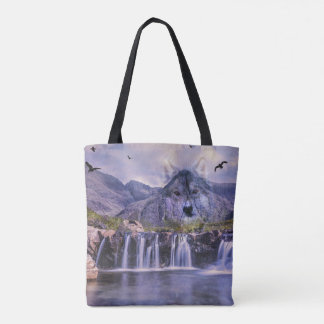 Tote Bag Copie de montagne de loup de cascade partout