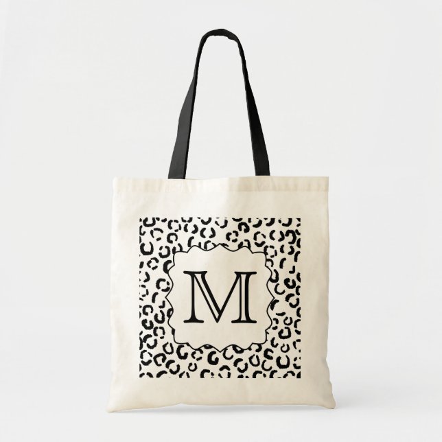 Tote Bag Copie faite sur commande noire et blanche de (Devant)