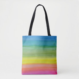 Tote Bag Copie Fourre-tout d'aquarelle d'arc-en-ciel