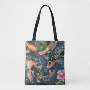 Tote Bag Copie Fourre-tout d'art d'aquarelle de Koi de