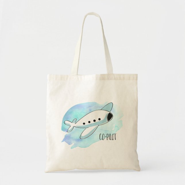 Tote Bag Copilote avec avion (Devant)