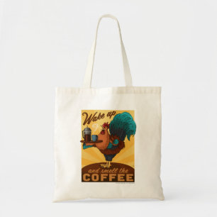 Tote Bag Coq - Réveillez-vous et sentez le café