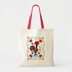 Tote Bag Coq traditionnel du Portugal en noir