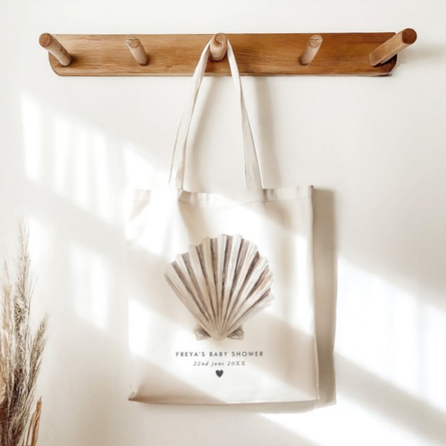 Tote Bag Coque Baby shower Favoriser (Zazzle Shell Baby Shower Favor Tote Bag)
