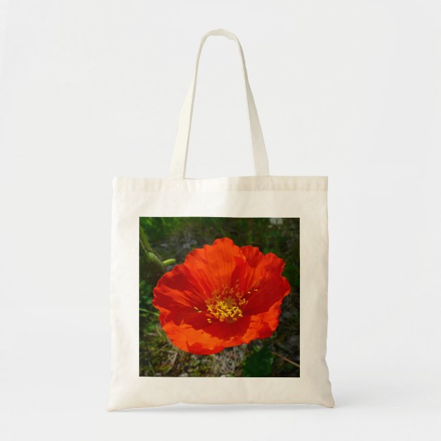 Tote Bag Coquelicot Rouge d'Alaska Fleur Colorée (Devant)
