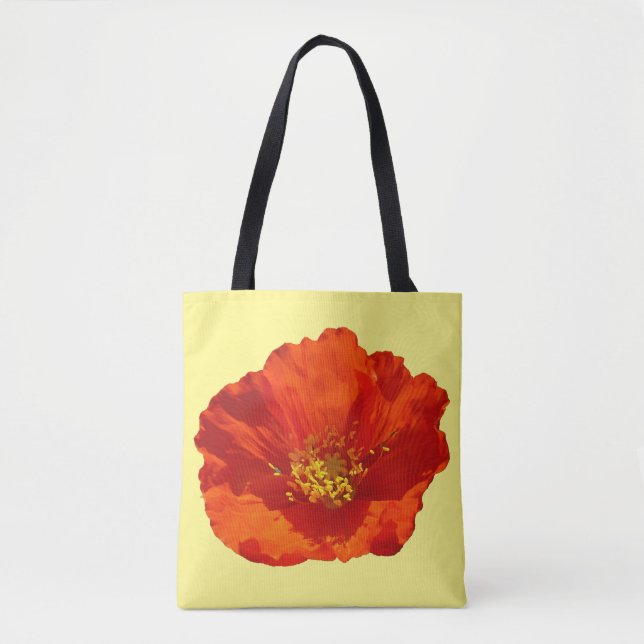 Tote Bag Coquelicot Rouge d'Alaska Fleur Colorée (Devant)